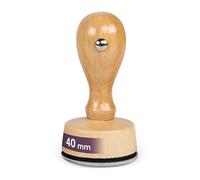 JUST REFINE® Sello Personalizable con Logotipo o Texto: Sello de Empresa, Dirección y Fecha en Madera - Varios Tamaños Disponibles, Diseñe a Su Medida (40 mm)