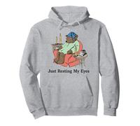 Just Resting My Eyes Bear Tomando una Siesta Junto a los Libros Sudadera con Capucha