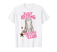 Just Resting My Eyes Club Funny Tabby Cat Nap Lover Camiseta