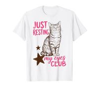 Just Resting My Eyes Club Funny Tabby Cat Nap Lover Camiseta