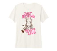 Just Resting My Eyes Club Funny Tabby Cat Nap Lover Camiseta Premium