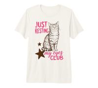 Just Resting My Eyes Club Funny Tabby Cat Nap Lover Camiseta Premium