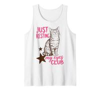 Just Resting My Eyes Club Funny Tabby Cat Nap Lover Camiseta sin Mangas