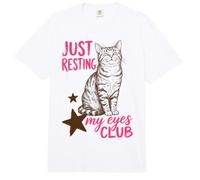 Just Resting My Eyes Club Funny Tabby Cat Nap Lover Comfort Colors Adult Heavyweight T-Shirt