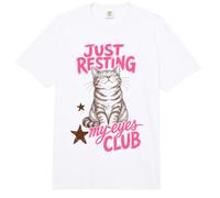 Just Resting My Eyes Club Funny Tabby Cat Nap Lover Comfort Colors Adult Heavyweight T-Shirt