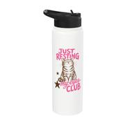 Just Resting My Eyes Club Funny Tabby Cat Nap Lover Stainless Steel Insulated Water Bottle