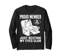Just Resting My Eyes Funny Frog Nap Lover Lazy Sleeper Manga Larga