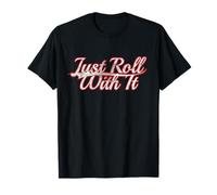 Just Roll with It Bowling Wheelchair Athlete Vintage Varsity Camiseta