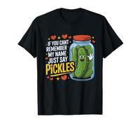 Just Say Pickles Funny Pickle Jar Pun Design Camiseta