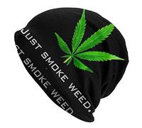 Just SmokeGreen Weed Black Beanie Chemo Hat Cancer Headwear Sombreros de Punto Baggy Slouchy Scarf Cap para Adultos Mujeres Hombres