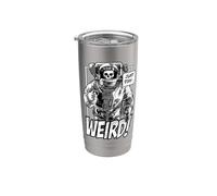 Just Stay Weird Dead Goth Skull Astronauta Cartoon Vaso térmico de acero inoxidable de doble pared