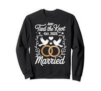 Just Tied the Knot Est. 2025 - Marriage Art Sudadera