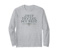 Just Trying My Best Cross Stitch Graphic Funny Design Manga Larga