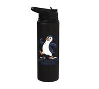 Just Waddling Through Cute Penguin Cartoon Stainless Steel Insulated Water Bottle