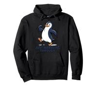 Just Waddling Through Cute Penguin Cartoon Sudadera con Capucha