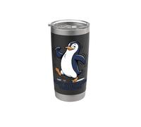 Just Waddling Through Cute Penguin Cartoon Vaso térmico de acero inoxidable de doble pared