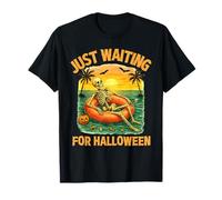 Just Waiting For Halloween - Funny Skeleton Summer Halloween Camiseta