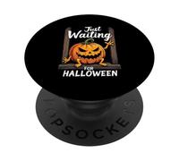 Just Waiting For Halloween Pumpkin Art PopSockets PopGrip Adhesivo