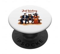 Just Waiting For Halloween Vampire Witch PopSockets PopGrip Adhesivo