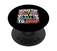 Just Waiting For My Balls To Drop Juego de Hobby de Bingo PopSockets PopGrip Adhesivo