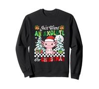 Just Want An Axolotl For Christmas Snow Christmas Tree Lover Kids Sudadera