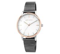 Just Watch Reloj de mujer de acero inoxidable con correa de eslabones de 19,5 cm y 34 mm, idea de regalo de cumpleaños para mujeres, Antracita/Oro Rosa