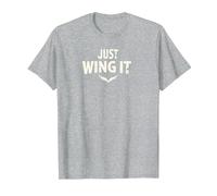 Just Wing It: Alas de ángel motivacionales Camiseta, Hombre, Gris Jaspeado, XXL