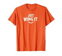 Just Wing It: Alas de ángel motivacionales Camiseta, Hombre, Naranja, XXL