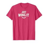 Just Wing It: Alas de ángel motivacionales Camiseta, Hombre, Rojo jaspeado, M
