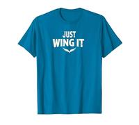 Just Wing It: Alas de ángel motivacionales Camiseta, Hombre, Zafiro, 3XL