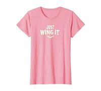 Just Wing It: Alas de ángel motivacionales Camiseta, Mujer, Rosado, XXL