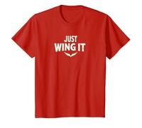 Just Wing It: Alas de ángel motivacionales Camiseta, Niños, Rojo, 4 años