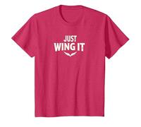 Just Wing It: Alas de ángel motivacionales Camiseta, Niños, Rojo jaspeado, 6 años