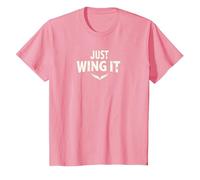 Just Wing It: Alas de ángel motivacionales Camiseta, Niños, Rosado, 10 años