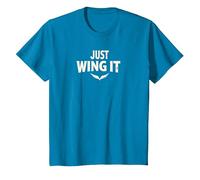 Just Wing It: Alas de ángel motivacionales Camiseta, Niños, Zafiro, 4 años
