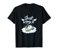 Just Wing It Cute Bird Pun Cloud Gráfico Camiseta