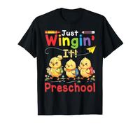 Just Wingin It Preescolar Cute Baby Chicks Back To School Kid Camiseta