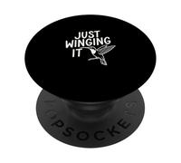Just Winging It Cita Procrastinación Humor PopSockets PopGrip Adhesivo
