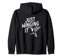Just Winging It Cita Procrastinación Humor Sudadera con Capucha