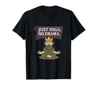 Just Yoga No Drama Meditación Pergamino Gráfico Novedad Camiseta