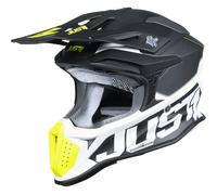 Just1 J18-F Hexa, casco cruzado XL male Mate Negro/Blanco/Amarillo Neón