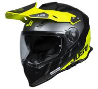 Just1 J34 Adventure Pro Outerspace, casco enduro L male Negro/Gris/Amarillo Neón