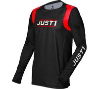 Just1 J-Flex Aria Jersey Juvenil Motocross, negro-rojo, tamaño XL