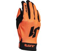 Just1 J-Flex Guantes de Motocross, negro-naranja, tamaño S para Hombres