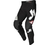 Just1 J-Flex Pantalones de Motocross, negro-blanco, tamaño 50 para Hombres