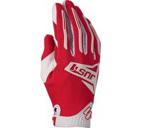 Just1 J-Force 2.0 Guantes de motocross, blanco-rojo, tamaño M para Hombres