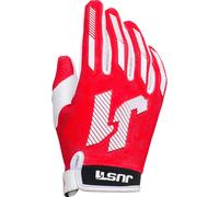 Just1 J-Force X Guantes de Motocross Juvenil, blanco-rojo, tamaño L