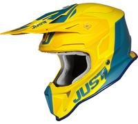 Just1 J18 Pulsar Casco de motocross, azul-amarillo, tamaño M para Hombres