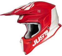 Just1 J18 Pulsar Casco de motocross, blanco-rojo, tamaño S para Hombres