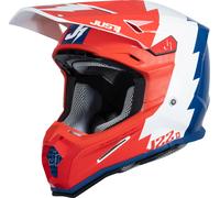 Just1 J22F Revolte Casco de motocross, blanco-rojo-azul, tamaño S para Hombres